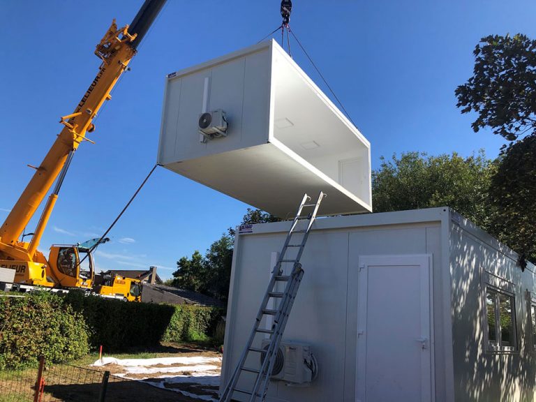 Installation bâtiment modulaire extérieur